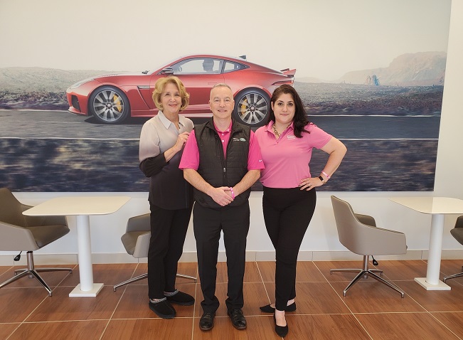 Mybergen.com: Shelly Wimpfheimer (left), Executive Director of The Community Chest of Eastern Bergen County, thanks John Viola (center), Fixed Ops Director for Jaguar Land Rover Englewood and Jaguar Land Rover Paramus, and Carol Alexander (right), Executive Admin to the Area Vice President - Penske Automotive Group - North NJ, for hosting the Donor Appreciation Event.