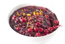 You can't have Thanksgiving without cranberry sauce! My version uses orange juice and zest for a tangy twist. Enjoy!