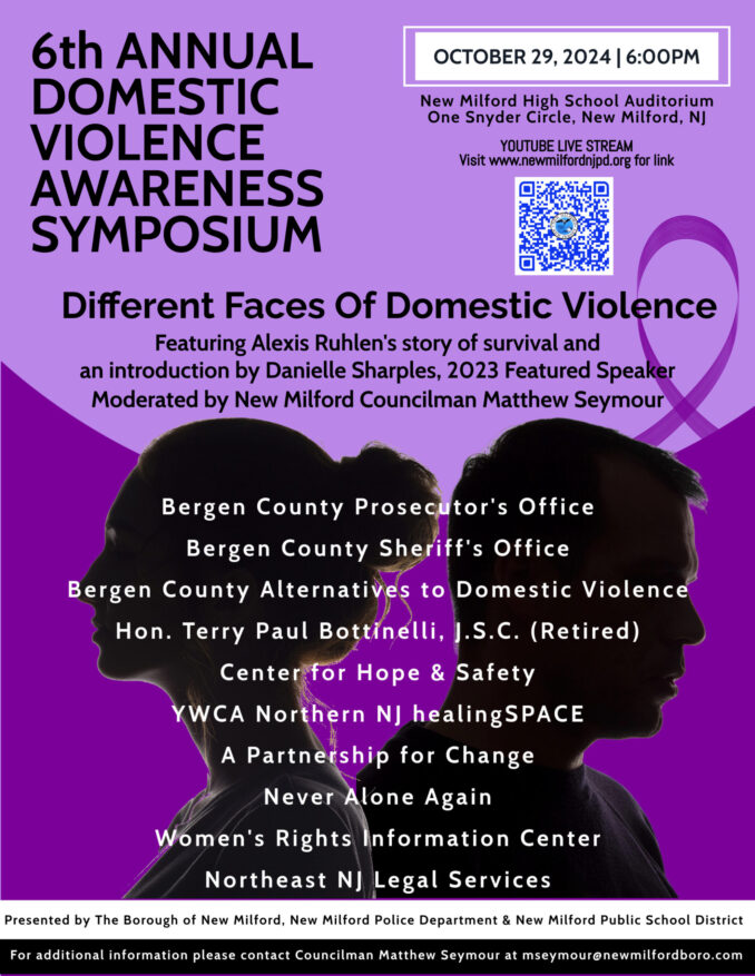 6th Annual Domestic Violence Awareness Symposium at New Milford High School. Get detaials on mybergen.com.